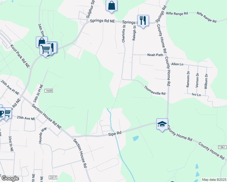 map of restaurants, bars, coffee shops, grocery stores, and more near 4659 Charlotte St in Conover