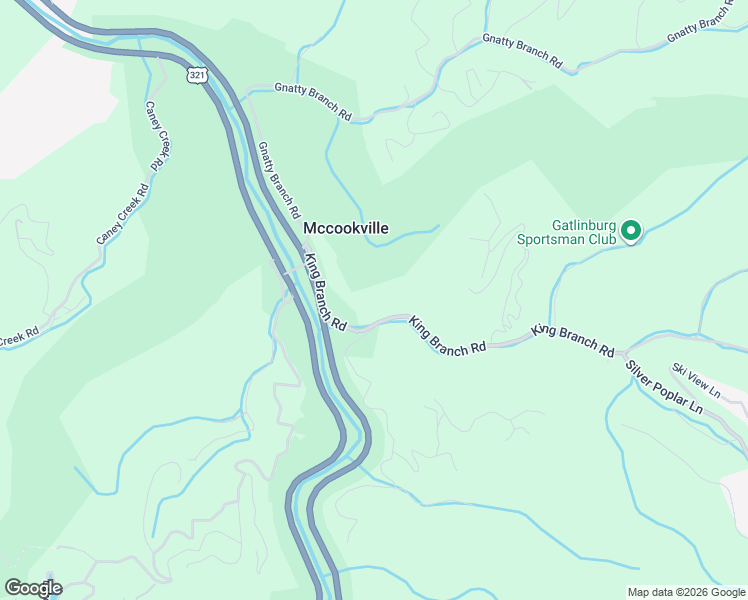 map of restaurants, bars, coffee shops, grocery stores, and more near 353 South King Branch Road in Pigeon Forge