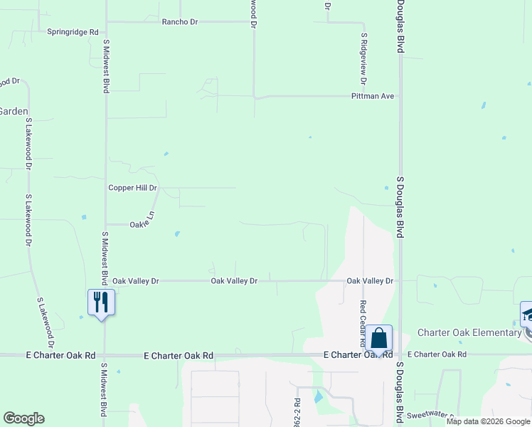 map of restaurants, bars, coffee shops, grocery stores, and more near 3650 East Copper Drive in Guthrie
