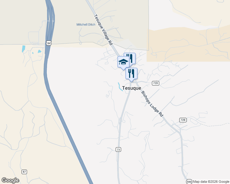 map of restaurants, bars, coffee shops, grocery stores, and more near 28 Glowing Star Road in Santa Fe