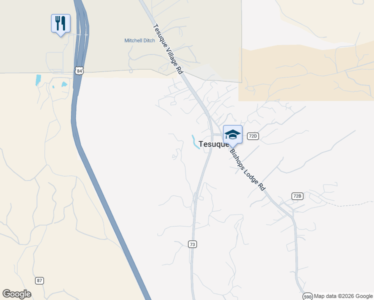 map of restaurants, bars, coffee shops, grocery stores, and more near 28 Glowing Star Rd in Santa Fe