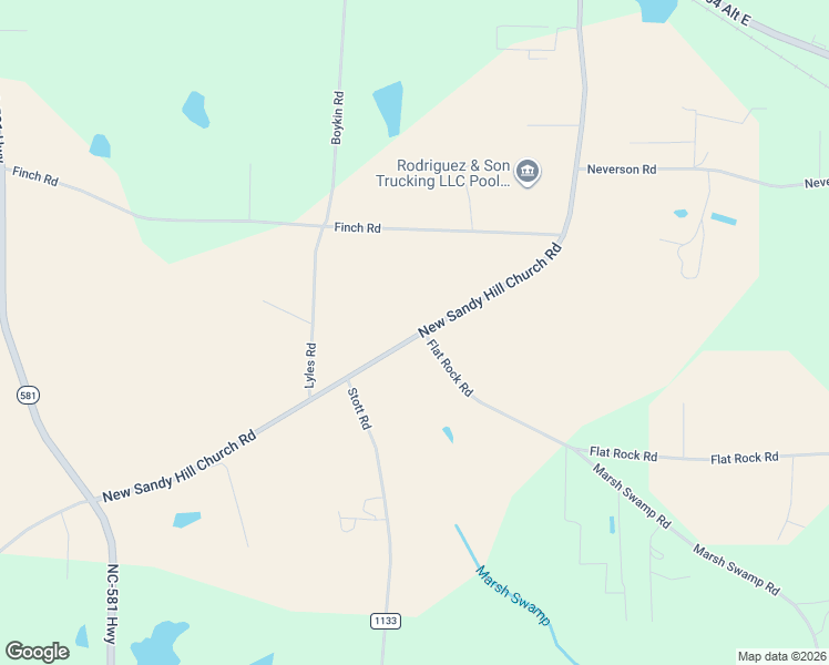 map of restaurants, bars, coffee shops, grocery stores, and more near 7700 State Road 1131 in Bailey