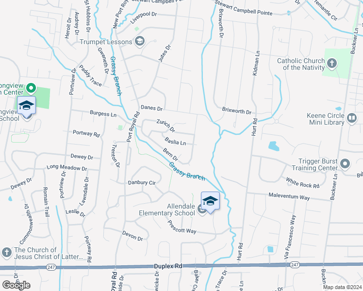 map of restaurants, bars, coffee shops, grocery stores, and more near 1818 Baslia Lane in Spring Hill