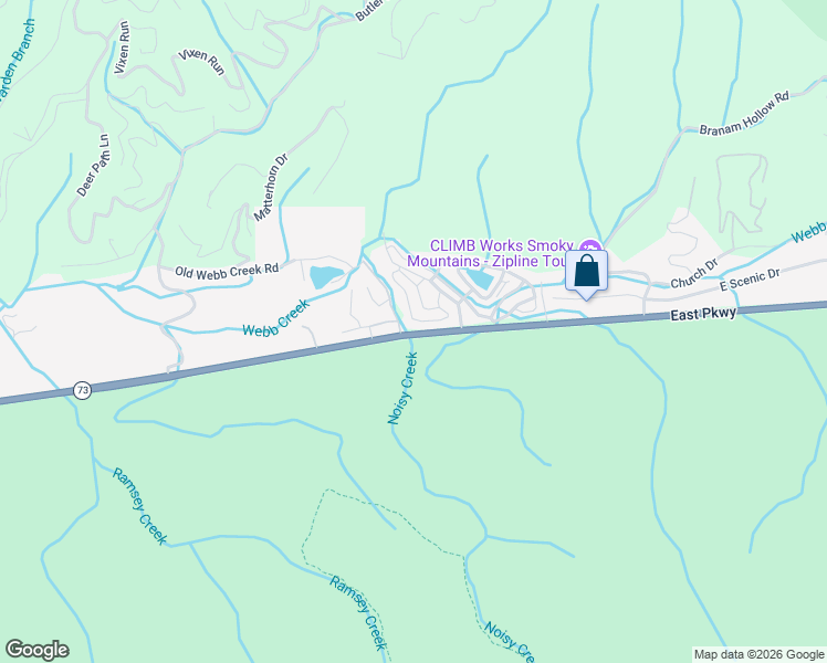 map of restaurants, bars, coffee shops, grocery stores, and more near 4104 Fontaine Way in Gatlinburg