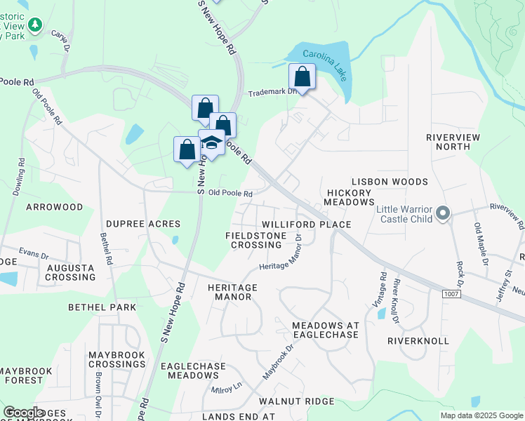 map of restaurants, bars, coffee shops, grocery stores, and more near 1211 Canyon Rock Court in Raleigh