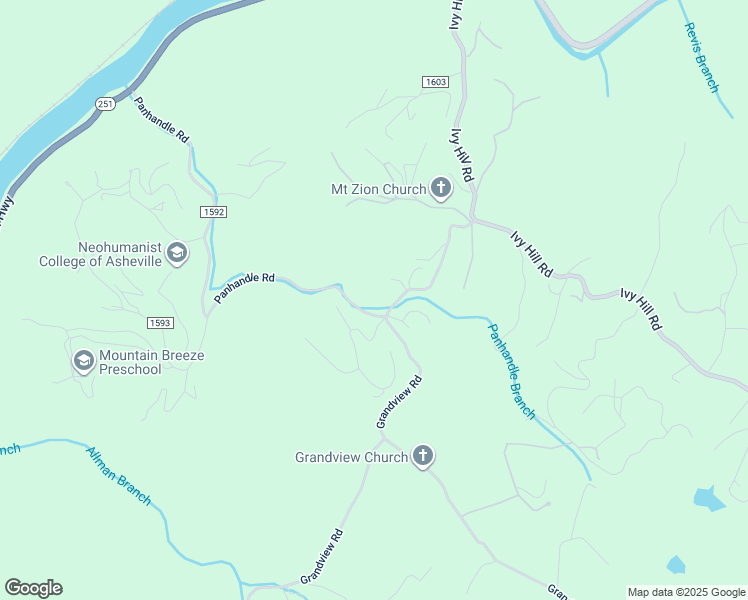 map of restaurants, bars, coffee shops, grocery stores, and more near 1121 Panhandle Road in Marshall