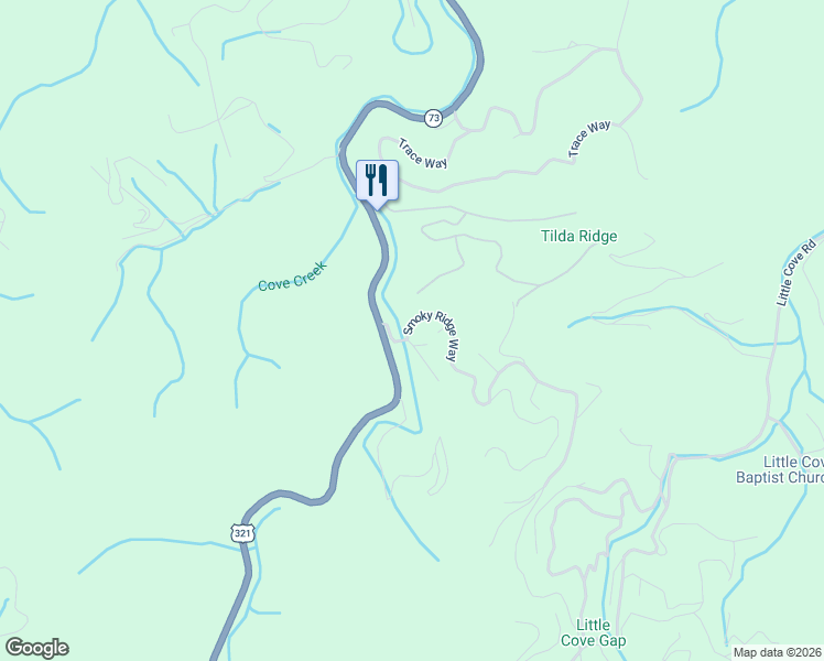 map of restaurants, bars, coffee shops, grocery stores, and more near 3127 Smoky Ridge Way in Pigeon Forge