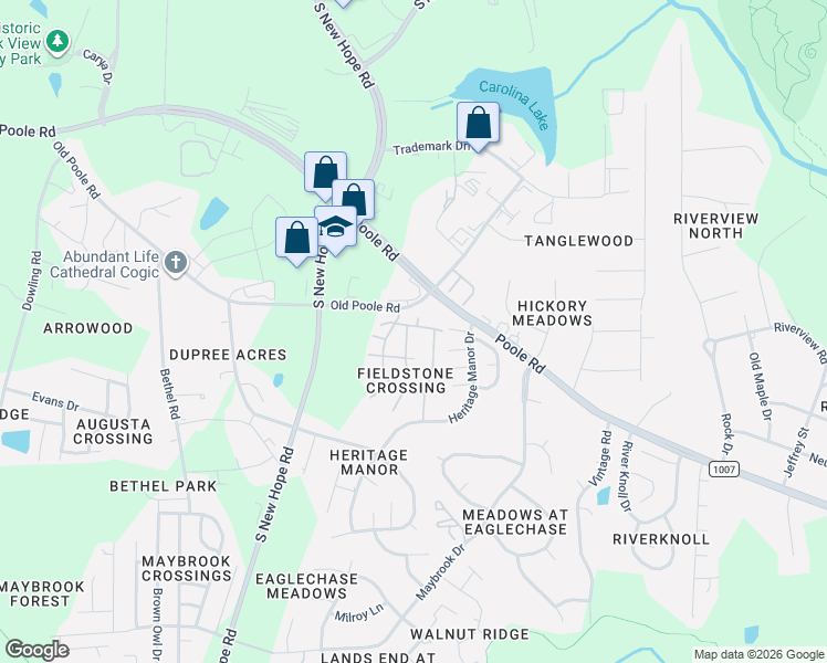 map of restaurants, bars, coffee shops, grocery stores, and more near 1211 Canyon Rock Court in Raleigh