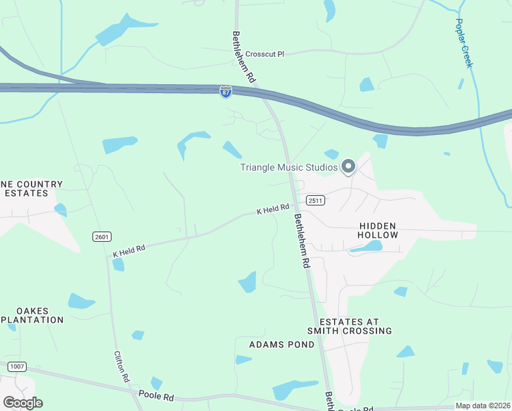 map of restaurants, bars, coffee shops, grocery stores, and more near 4228 K Held Road in Knightdale