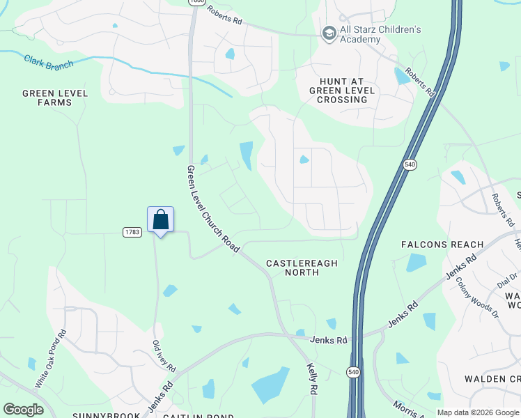 map of restaurants, bars, coffee shops, grocery stores, and more near 7616 Green Level Church Road in Apex