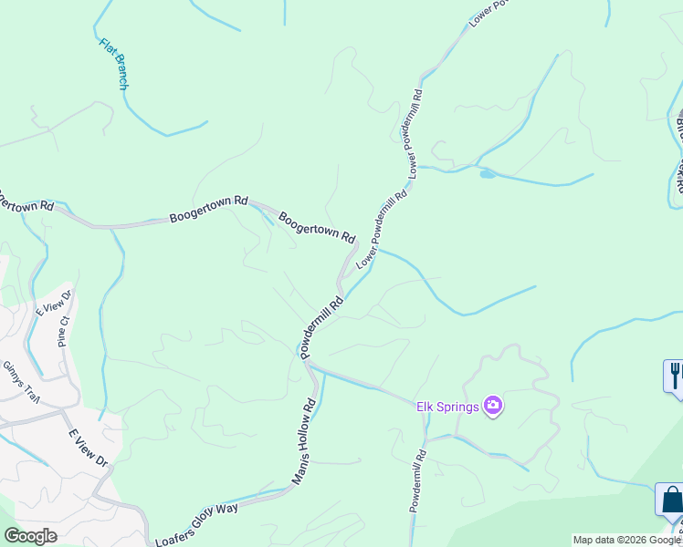 map of restaurants, bars, coffee shops, grocery stores, and more near 4395 Boogertown Road in Sevierville