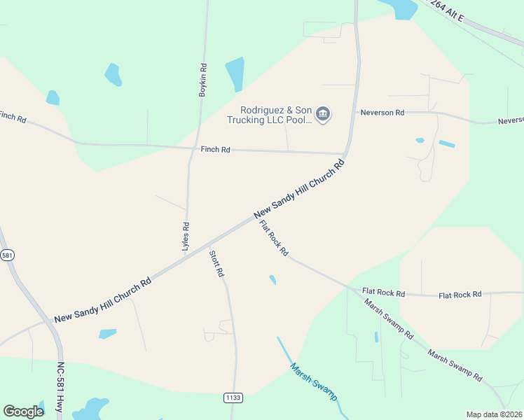 map of restaurants, bars, coffee shops, grocery stores, and more near 7700 State Road 1131 in Bailey