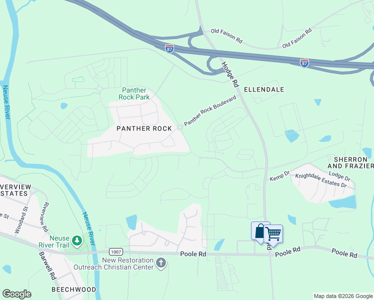 map of restaurants, bars, coffee shops, grocery stores, and more near 1018 Hardin Hill Lane in Knightdale
