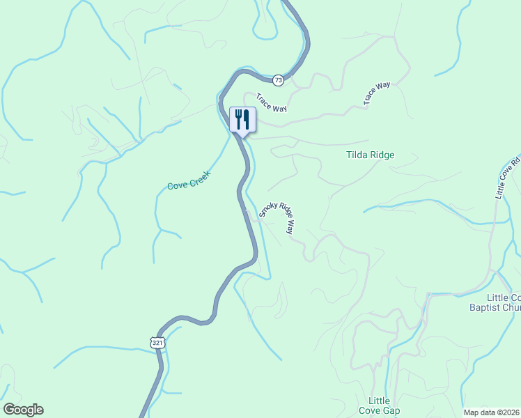 map of restaurants, bars, coffee shops, grocery stores, and more near 3125 Smoky Ridge Way in Sevierville