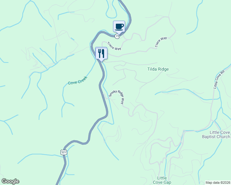 map of restaurants, bars, coffee shops, grocery stores, and more near 3127 Smoky Ridge Way in Pigeon Forge