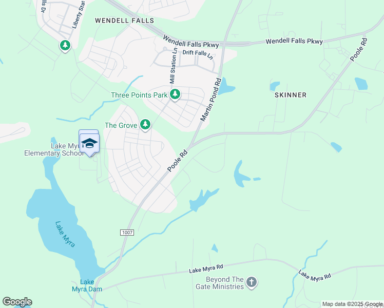 map of restaurants, bars, coffee shops, grocery stores, and more near 564 Still Willow Lane in Wendell