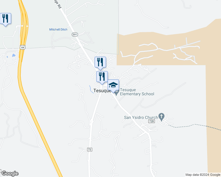 map of restaurants, bars, coffee shops, grocery stores, and more near 1561 Bishops Lodge Rd in Santa Fe
