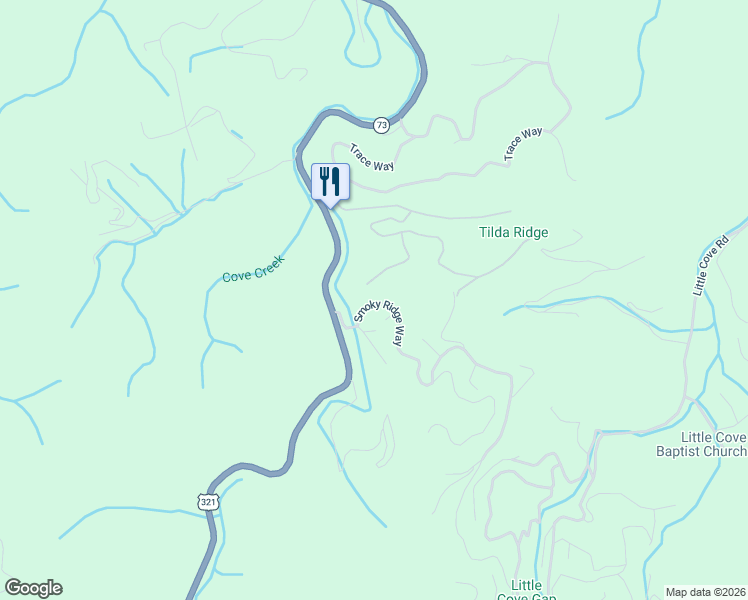 map of restaurants, bars, coffee shops, grocery stores, and more near 3127 Smoky Ridge Way in Pigeon Forge