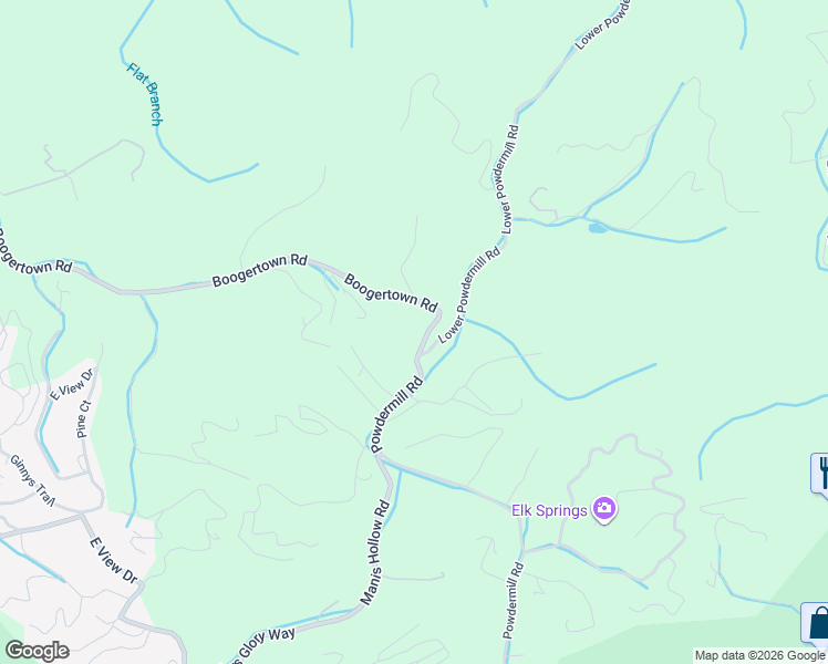 map of restaurants, bars, coffee shops, grocery stores, and more near 4395 Boogertown Road in Sevierville