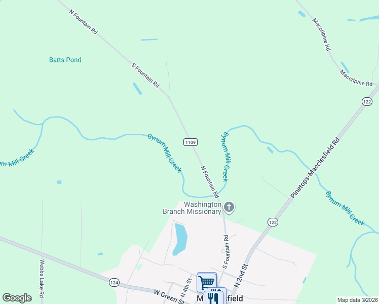 map of restaurants, bars, coffee shops, grocery stores, and more near 1015 N Fountain Rd in Macclesfield
