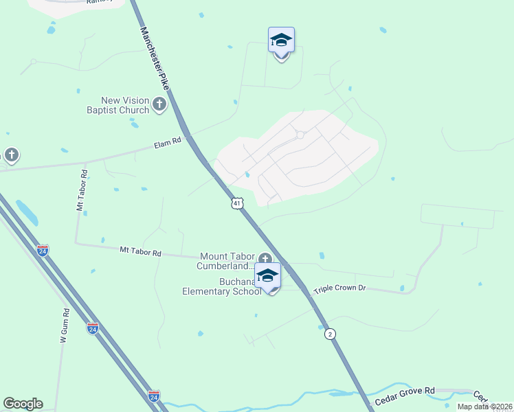 map of restaurants, bars, coffee shops, grocery stores, and more near 5812-5928 Manchester Pike in Murfreesboro