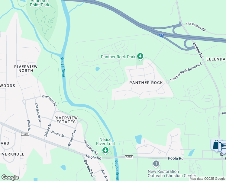 map of restaurants, bars, coffee shops, grocery stores, and more near 1604 Hauser Lake Road in Knightdale