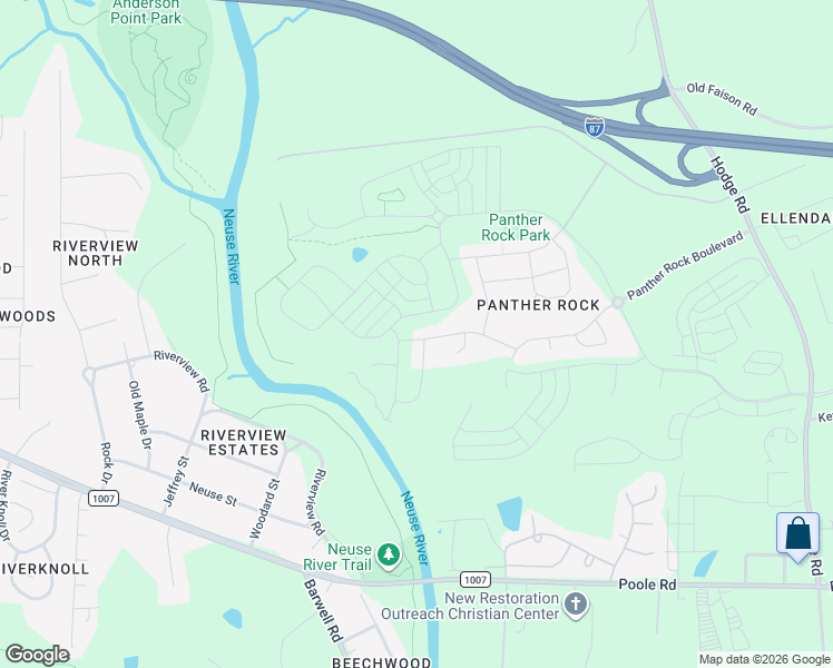 map of restaurants, bars, coffee shops, grocery stores, and more near 1604 Hauser Lake Road in Knightdale