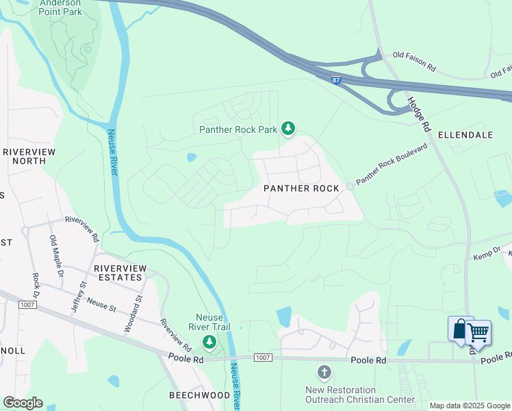 map of restaurants, bars, coffee shops, grocery stores, and more near Hauser Lake Road in Raleigh