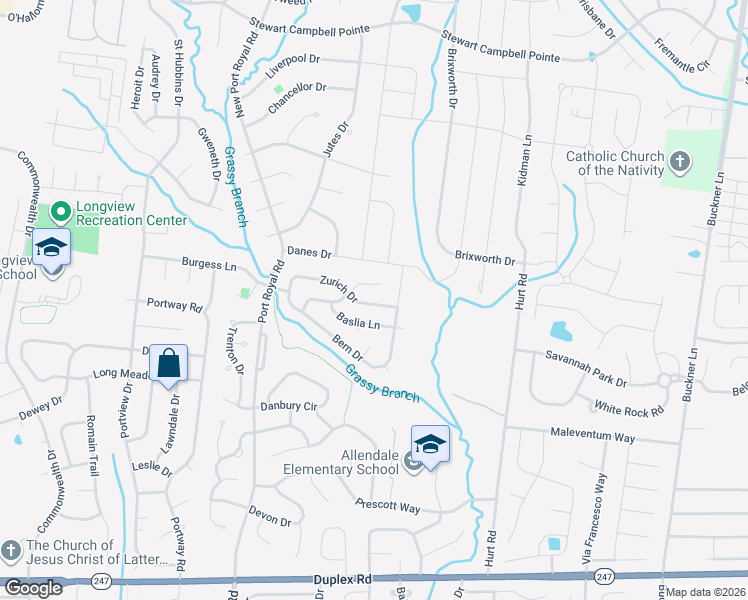 map of restaurants, bars, coffee shops, grocery stores, and more near 1641 Zurich Drive in Spring Hill