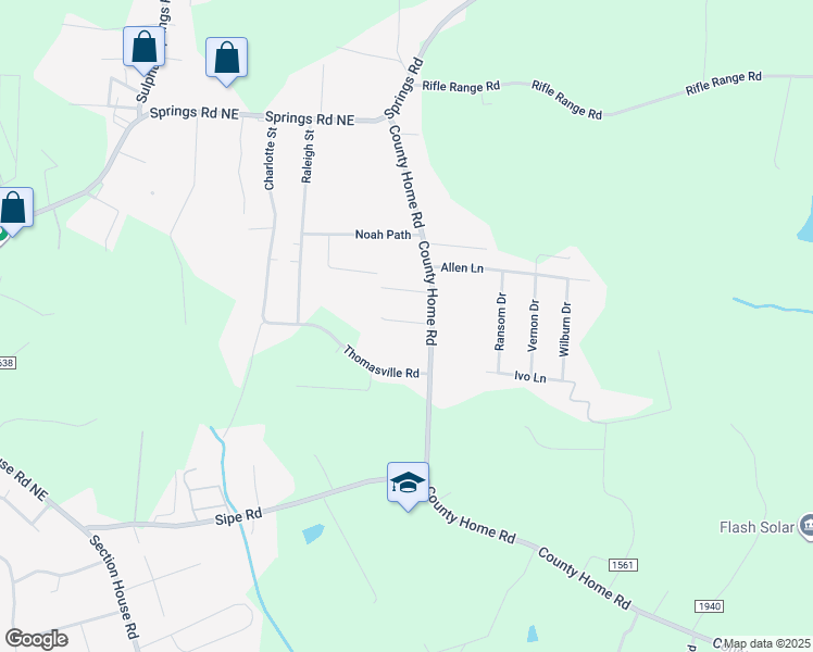 map of restaurants, bars, coffee shops, grocery stores, and more near 1776 Rad Drive in Conover