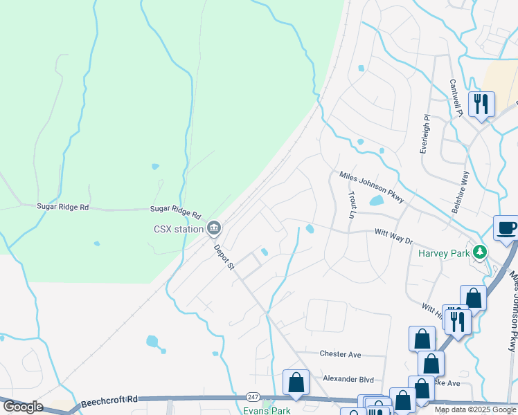 map of restaurants, bars, coffee shops, grocery stores, and more near 2337 Sugar Ridge Road in Spring Hill