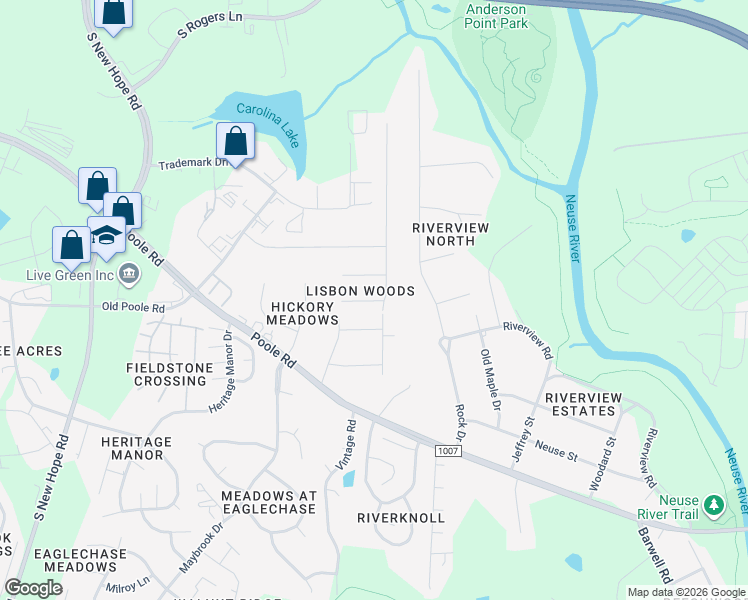 map of restaurants, bars, coffee shops, grocery stores, and more near 5329 Logos Court in Raleigh