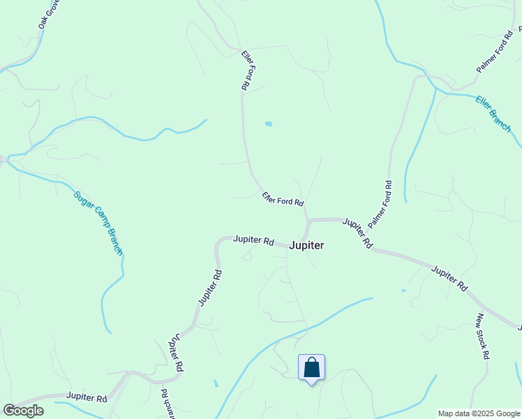 map of restaurants, bars, coffee shops, grocery stores, and more near 40 Eller Ford Road in Weaverville