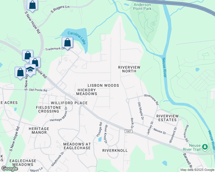 map of restaurants, bars, coffee shops, grocery stores, and more near 5329 Logos Court in Raleigh