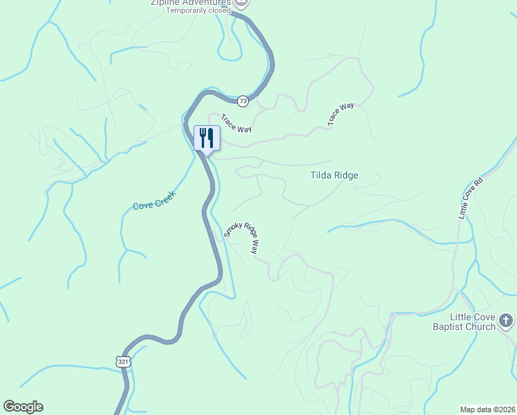 map of restaurants, bars, coffee shops, grocery stores, and more near 3232 Smoky Ridge Way in Sevierville