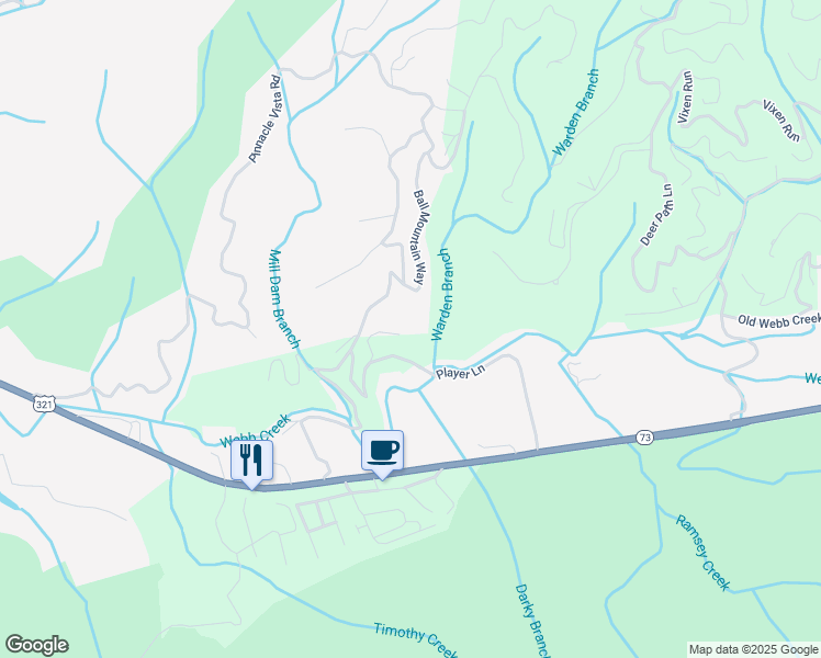 map of restaurants, bars, coffee shops, grocery stores, and more near 383 Saint Andrews Way in Gatlinburg