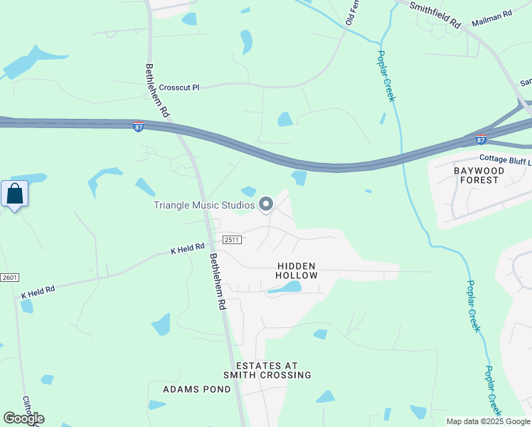 map of restaurants, bars, coffee shops, grocery stores, and more near 1228 Shakentown Street in Knightdale