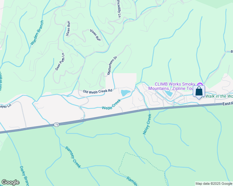 map of restaurants, bars, coffee shops, grocery stores, and more near 4164 Old Webb Creek Road in Gatlinburg