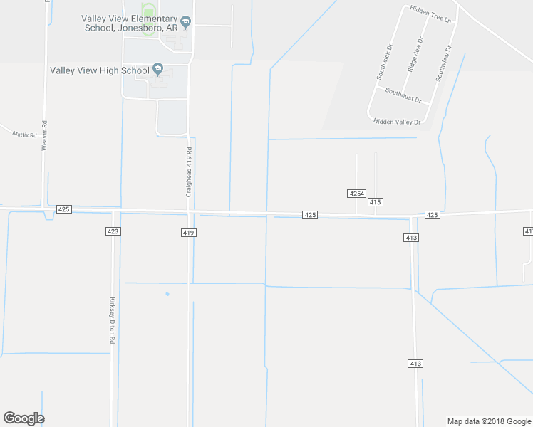 map of restaurants, bars, coffee shops, grocery stores, and more near Craighead 425 Road in Jonesboro