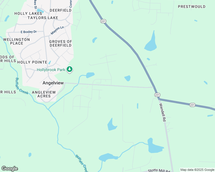 map of restaurants, bars, coffee shops, grocery stores, and more near Holly Bluff Street in Wendell