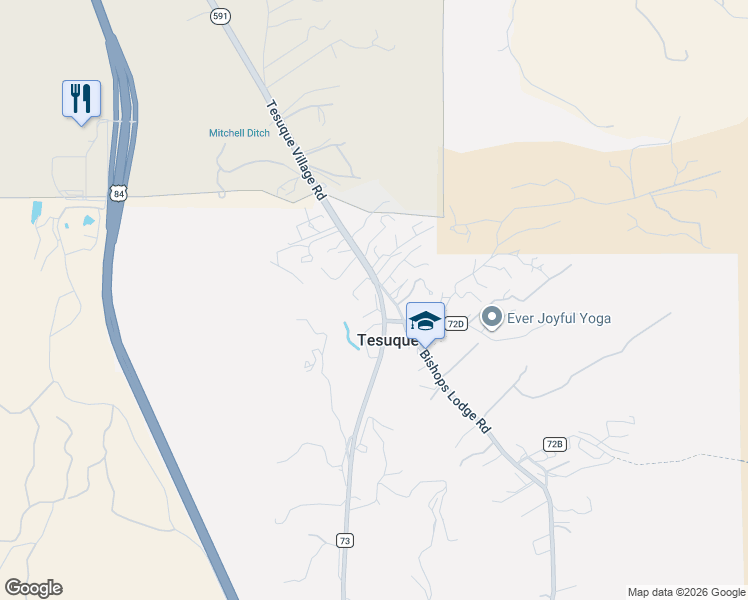 map of restaurants, bars, coffee shops, grocery stores, and more near 3 Paseo Sol Y Sombra in San Ildefonso Pueblo