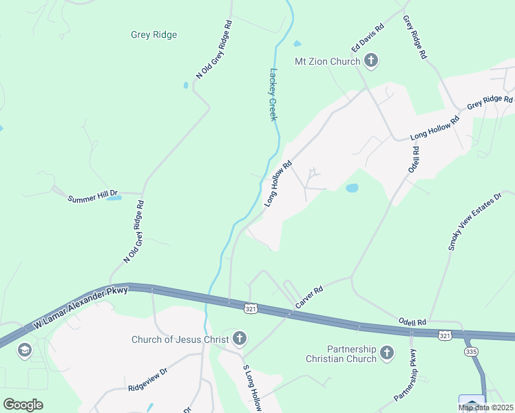 map of restaurants, bars, coffee shops, grocery stores, and more near 491 Long Hollow Rd in Maryville