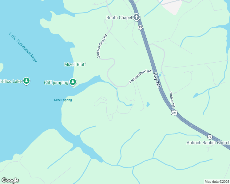map of restaurants, bars, coffee shops, grocery stores, and more near 8002 Jackson Bend Road in Lenoir City