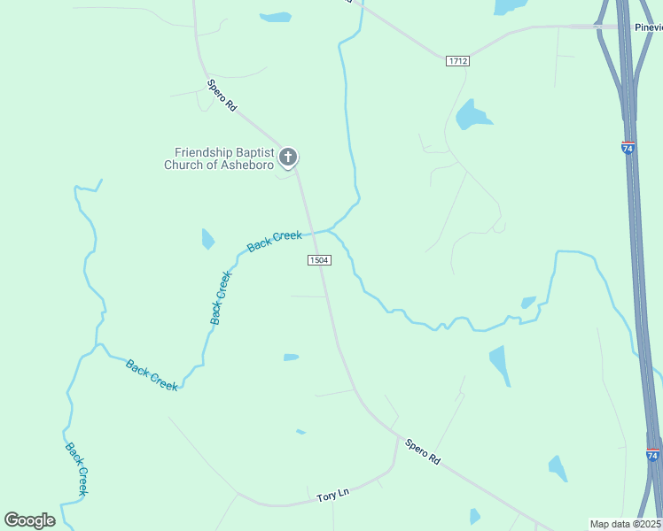 map of restaurants, bars, coffee shops, grocery stores, and more near 2074 Spero Road in Asheboro