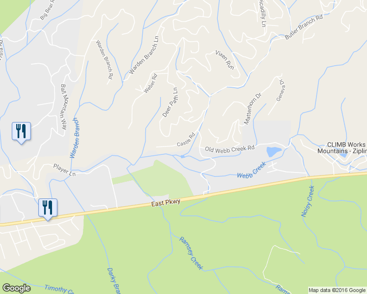 map of restaurants, bars, coffee shops, grocery stores, and more near 3944 Castle Rd in Gatlinburg