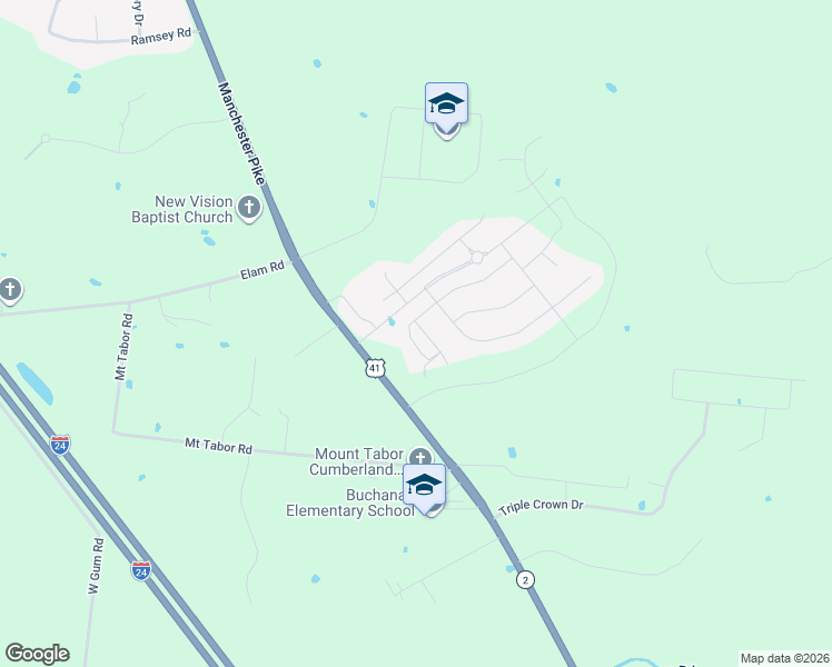 map of restaurants, bars, coffee shops, grocery stores, and more near 5720 Iverson Drive in Murfreesboro