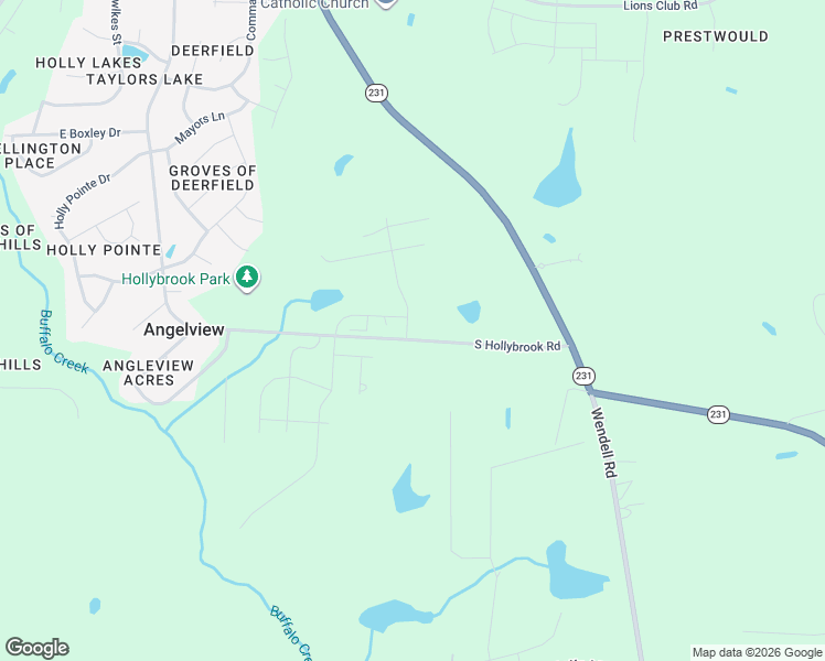 map of restaurants, bars, coffee shops, grocery stores, and more near 1429 South Hollybrook Road in Wendell