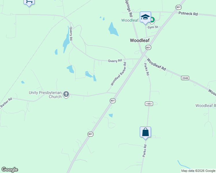 map of restaurants, bars, coffee shops, grocery stores, and more near 550 Woodleaf Barber Road in Cleveland