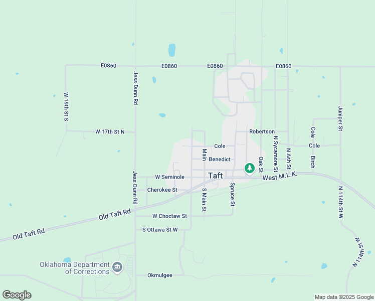 map of restaurants, bars, coffee shops, grocery stores, and more near 312 South Pine Street in Taft