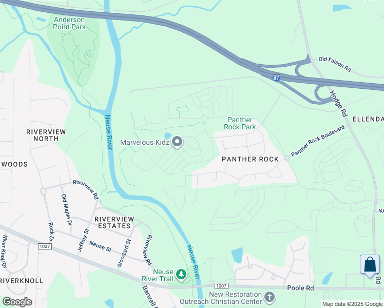map of restaurants, bars, coffee shops, grocery stores, and more near 1604 Hauser Lake Road in Knightdale